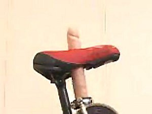 Leader Horny Japanese Spoil Reaches Shin up Riding a Sybian Bicycle