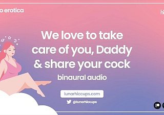 Asmr Wir lieben es, sich um Sie, Dad zu kümmern, und teilen Sie Ihren Schwanz [Audio-Rollenspiel] [Dreier]