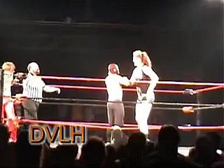 Isis 7 foot beefy female wrestler beats up 3 males DVLH Wrestling