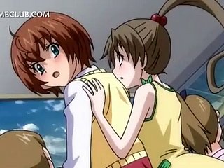 Anime Teen Sex Attendant fica buceta peluda perfurada