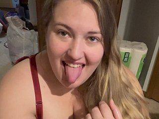 HOT bbw Spliced Blowjob Swallow Cum!!  on every side a smile