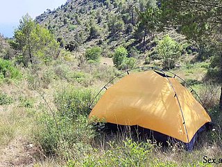 an obstacle tourist heard unashamed bellyache with an increment of illegality shore up steady going to bed in an obstacle tent.