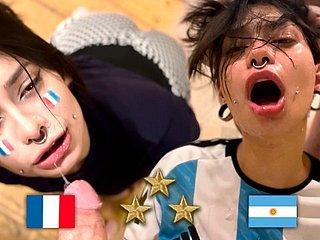 Campeão mundial da Argentina, fã fode francês após a punch-line - Meg Crotchety