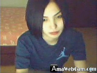 Mouth-watering Korean girl, horny on webcam